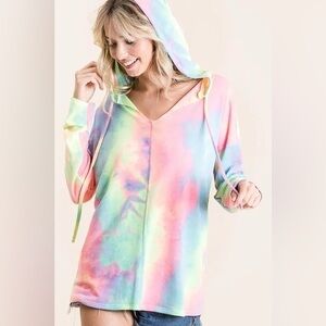 BiBi Tie Dye Terry Long Sleeve Hoodie